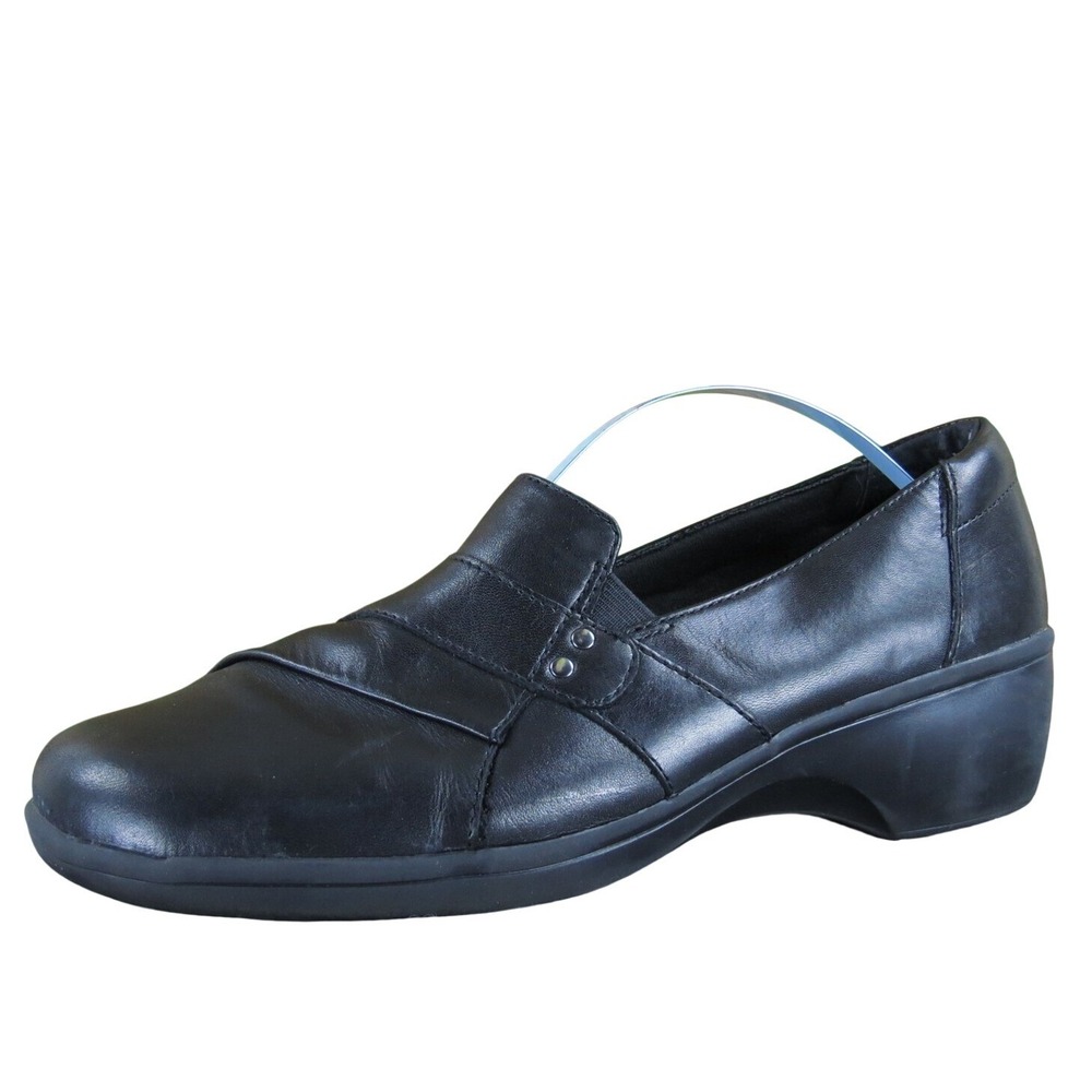 Clarks Women's Clog Black Leather Sz 7.5 Medium Used 2025